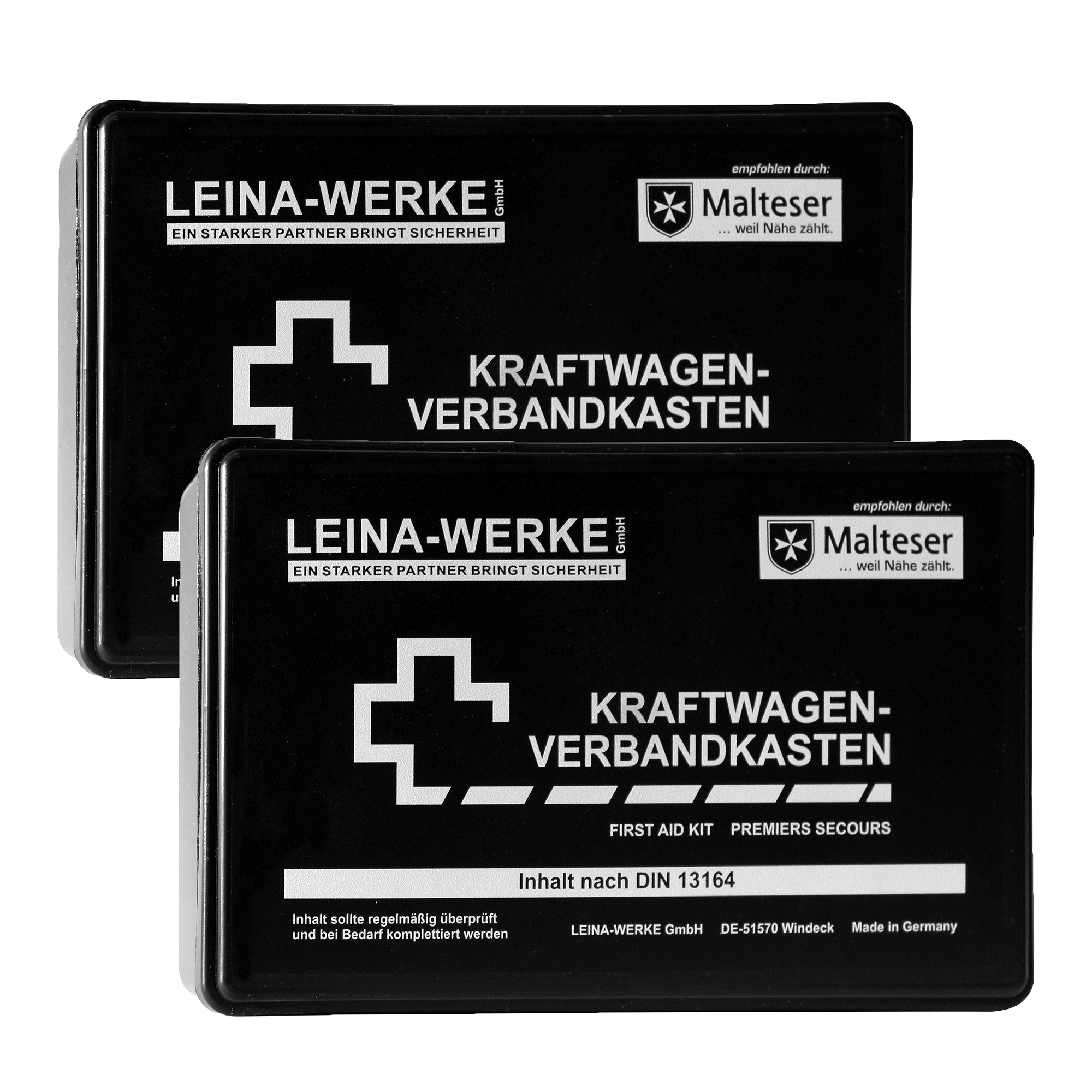 LEINA WERKE 2x Verbandkasten Schwarz DIN 13164-2022-02 10002 3 LEINA WERKE 2x Verbandkasten Schwarz DIN 13164-2022-02 10002