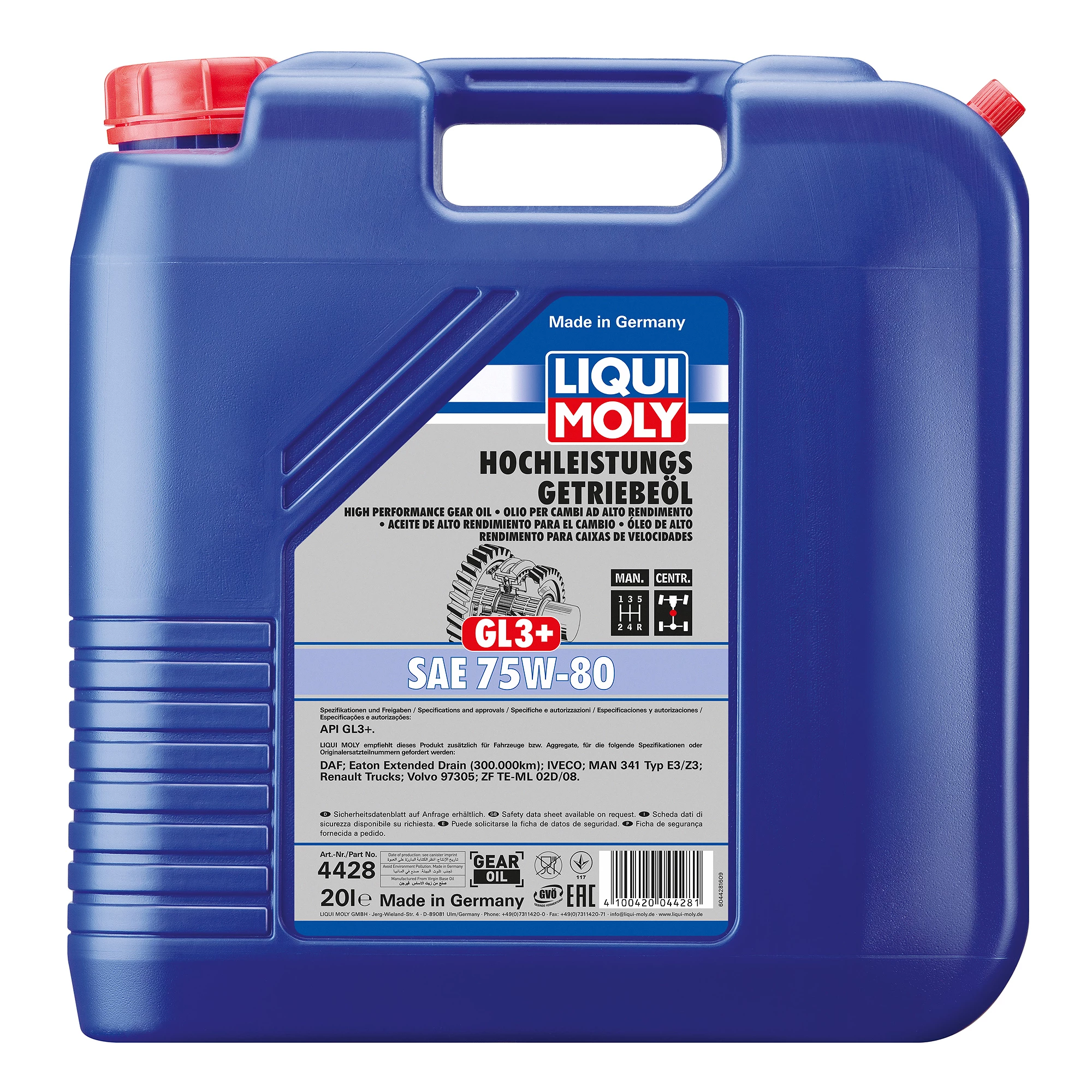 LIQUI MOLY 20 L Hochleistungs-Getriebeöl (GL3+) SAE 75W-80 4428 3 LIQUI MOLY 20 L Hochleistungs-Getriebeöl (GL3+) SAE 75W-80 4428