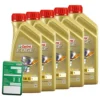 CASTROL 5x 1 L EDGE FLUID TITANIUM 5W-30 LL+ Ölwechsel-Anhänger 15665F -Autoteile Geschäft 1447754