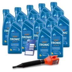 ARAL 12x 1 L HighTronic 5W-40 + Ölwechsel-Anhänger + Einfülltrichter 1505B4