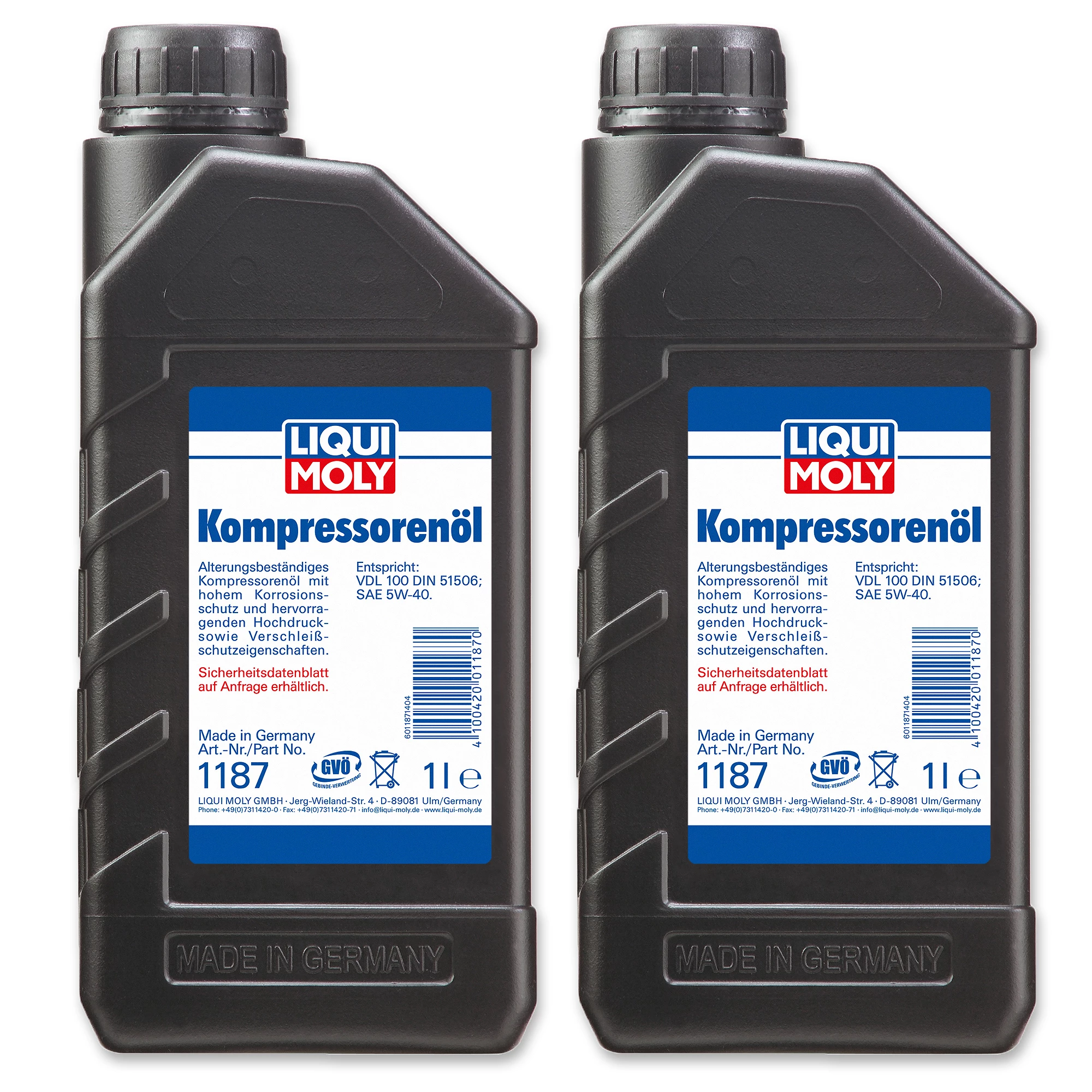 LIQUI MOLY 2x 1 L Kompressorenöl 1187 3 LIQUI MOLY 2x 1 L Kompressorenöl 1187