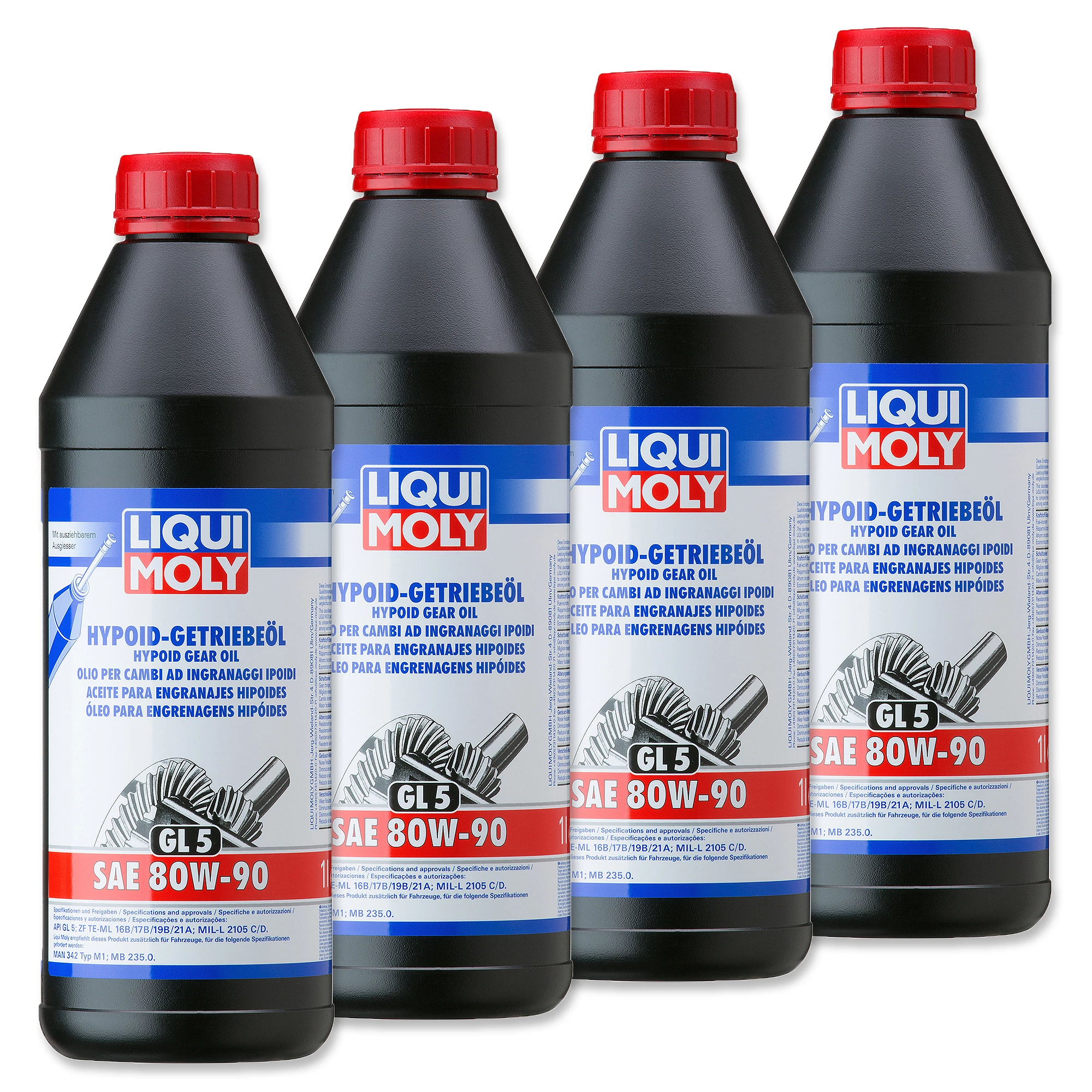 LIQUI MOLY 4x 1 L Hypoid-Getriebeöl (GL5) SAE 80W-90 4406 3 LIQUI MOLY 4x 1 L Hypoid-Getriebeöl (GL5) SAE 80W-90 4406