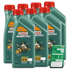 CASTROL 7x 1 L Magnatec 5W-40 C3 + Ölwechsel-Anhänger 15C9C7