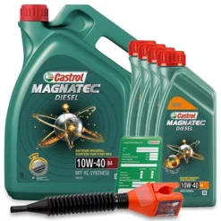 CASTROL 9 L Magnatec Diesel 10W-40 B4 + Ölwechsel-Anhänger + Einf 15CA2C