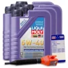 LIQUI MOLY 6x 1 L Leichtlauf High Tech 5W-40 + Ölwechsel-Anhänger + Einfüllt 3863 -Autoteile Geschäft 2498641