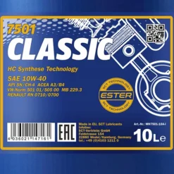 MANNOL 10 L Classic 10W-40 API SN/CH-4 MN7501-10 -Autoteile Geschäft 2533389