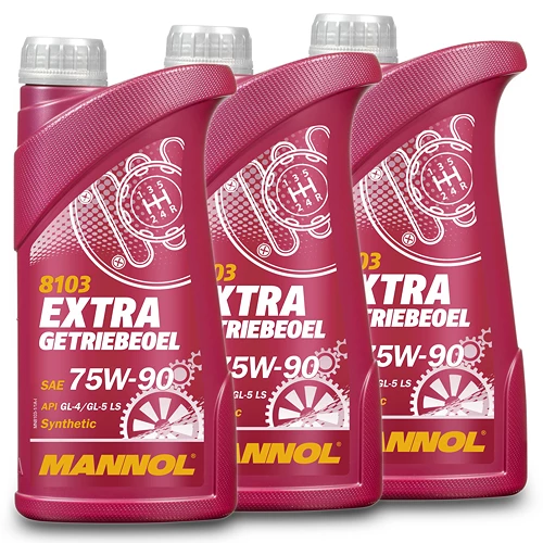 MANNOL 3x 1 L Extra Getriebeöl 75W-90 API GL-5 LS (Limited Slip) MN8103-1 3 MANNOL 3x 1 L Extra Getriebeöl 75W-90 API GL-5 LS (Limited Slip) MN8103-1
