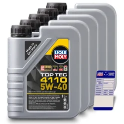 LIQUI MOLY 5x 1 L Top Tec 4110 5W-40 + Ölwechsel-Anhänger 21478