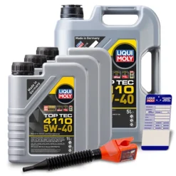 LIQUI MOLY 8 L Top Tec 4110 5W-40 + Ölwechsel-Anhänger + Einfülltrichter 21479