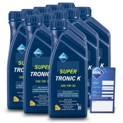 ARAL 11x 1 L SuperTronic K 5W-30 + Ölwechsel-Anhänger 15DBCB
