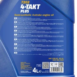 MANNOL 4 L 4-Takt Plus Motoröl MN7202-4 -Autoteile Geschäft 3223623