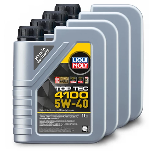 LIQUI MOLY 4x 1 L Top Tec 4100 5W-40 3700 3 LIQUI MOLY 4x 1 L Top Tec 4100 5W-40 3700