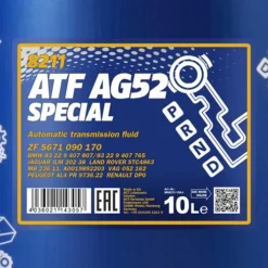 MANNOL 10 L ATF AG 52 Automatic Special Getriebeöl MN8211-10 -Autoteile Geschäft 3387411