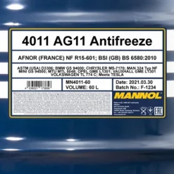 MANNOL 60 L Antifreeze AG11 (-40°C) Kühlerfrostschutzmittel MN4011-60 -Autoteile Geschäft 3392724