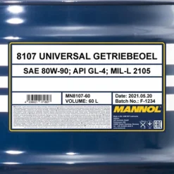 MANNOL 60 L Universal GL-4 80W-90 Getriebeöl MN8107-60 5 MANNOL 60 L Universal GL-4 80W-90 Getriebeöl MN8107-60 -Autoteile Geschäft 3398087