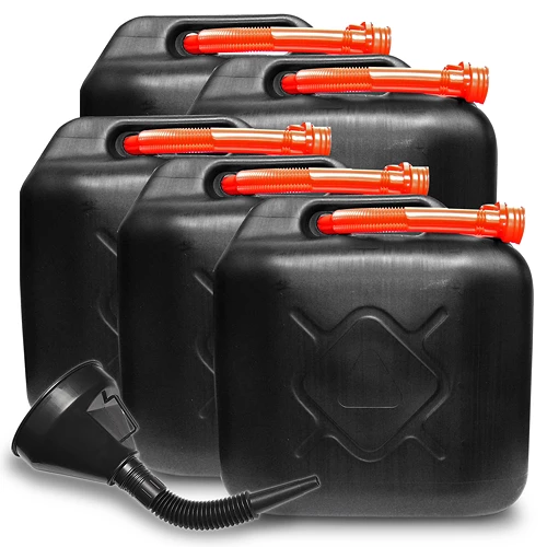 SEDATA 5x Benzinkanister 20L Kunststoff Schwarz UN-geprüft + Trichter 159623 3 SEDATA 5x Benzinkanister 20L Kunststoff Schwarz UN-geprüft + Trichter 159623