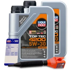 LIQUI MOLY 2x 1 L Top Tec 4200 5W-30+ Ölw.-Anhänger+ Trichter 10802785