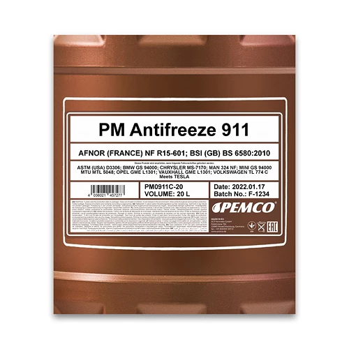 PEMCO 20 L Antifreeze 911 (-40) Kühlerfrostschutzkonzentrat PM0911C-20 5 PEMCO 20 L Antifreeze 911 (-40) Kühlerfrostschutzkonzentrat PM0911C-20 – Bild 3