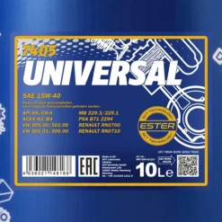 MANNOL 10 L Universal 15W-40 Motoröl MN7405-10 -Autoteile Geschäft 3818481