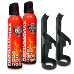 REINOLDMAX 2x 750ml Feuerlöschspray STOP FIRE + 2x Wandhalter RM750 -Autoteile Geschäft 3850023