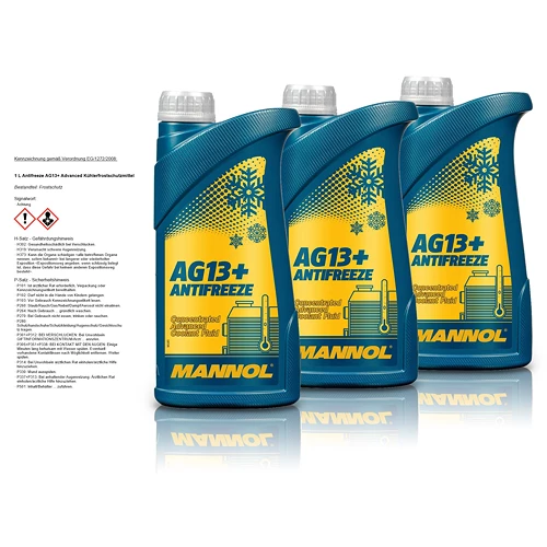 MANNOL 3x 1 L Antifreeze AG13+ Advanced Kühlerfrostschutzmittel MN4114-1 3 MANNOL 3x 1 L Antifreeze AG13+ Advanced Kühlerfrostschutzmittel MN4114-1