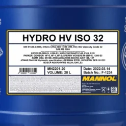 MANNOL 20 L Hydro HV ISO 32 Hydrauliköl MN2201-20 -Autoteile Geschäft 3859059