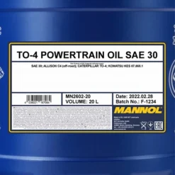 MANNOL 20 L TO-4 Powertrain SAE 30 Getriebeöl MN2602-20 5 MANNOL 20 L TO-4 Powertrain SAE 30 Getriebeöl MN2602-20 -Autoteile Geschäft 3859075