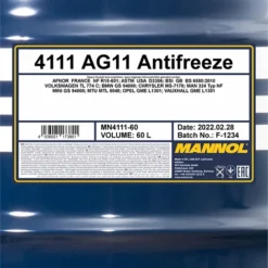 MANNOL 60 L Antifreeze AG11 Longterm Kühlerfrostschutzmittel MN4111-60 -Autoteile Geschäft 3860277