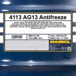 MANNOL 60 L Antifreeze AG13 Hightec Kühlerfrostschutzmittel MN4113-60 7 MANNOL 60 L Antifreeze AG13 Hightec Kühlerfrostschutzmittel MN4113-60 -Autoteile Geschäft 3860283