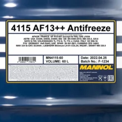 MANNOL 60 L Antifreeze AF13++ Kühlerfrostschutzmittel MN4115-60 -Autoteile Geschäft 3860287