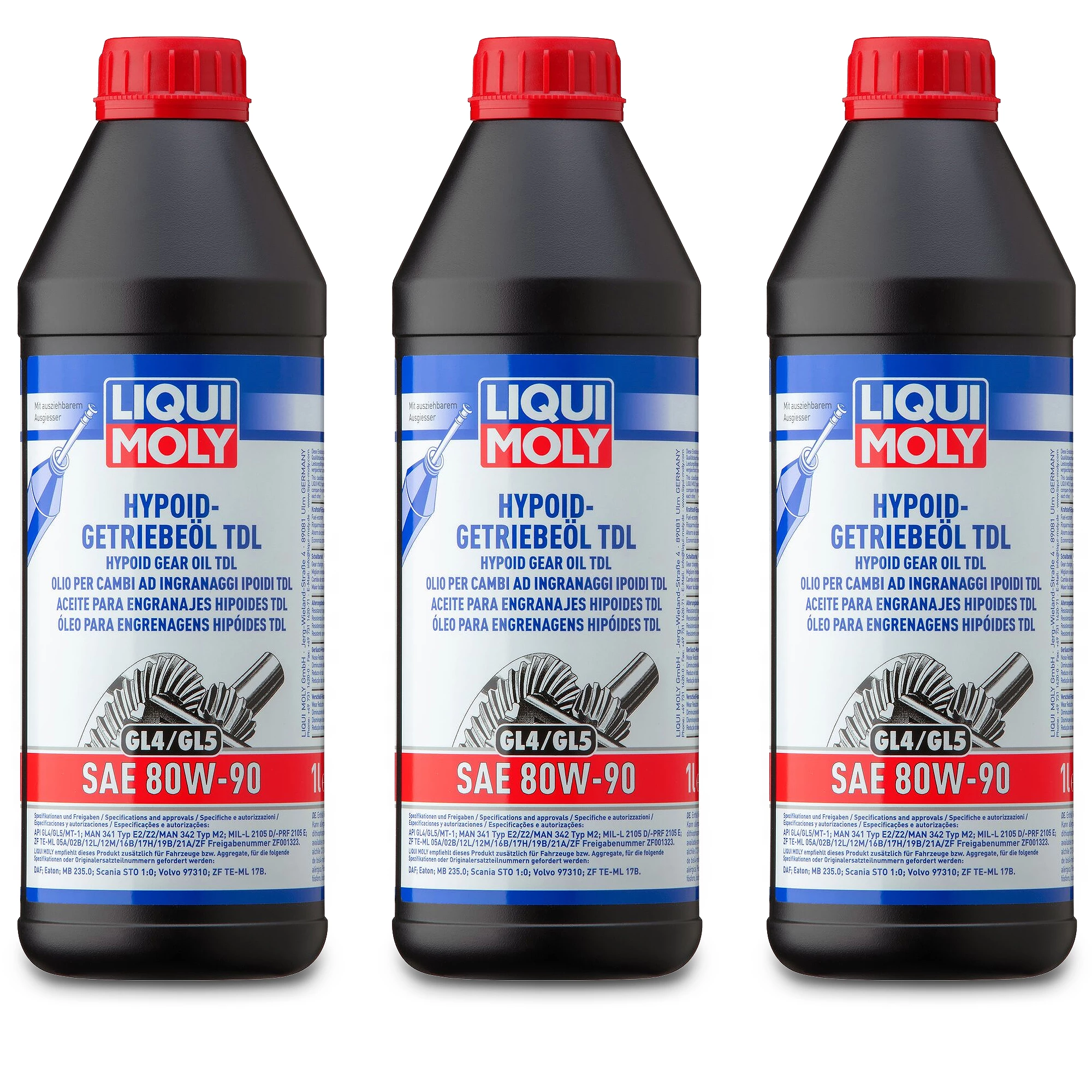 LIQUI MOLY 3x 1 L Hypoid-Getriebeöl (GL4/5) TDL SAE 80W-90 20645 3 LIQUI MOLY 3x 1 L Hypoid-Getriebeöl (GL4/5) TDL SAE 80W-90 20645