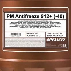 PEMCO 20 L Antifreeze 912+ Kühlerfrostschutzkonzentrat PM0912C-20 -Autoteile Geschäft 3924057