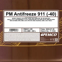 PEMCO 208 L Antifreeze 911 (-40) Kühlerfrostschutz PM0911-DR -Autoteile Geschäft 3924087