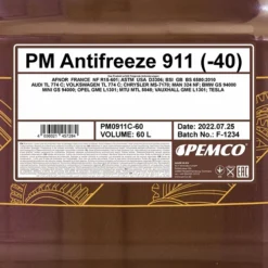 PEMCO 60 L Antifreeze 911 (-40) Kühlerfrostschutzkonzentrat PM0911C-60 -Autoteile Geschäft 3924089