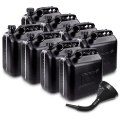 PROPLUS 8x Benzinkanister 20L Kunststoff Schwarz UN-geprüft + Tri 40371999