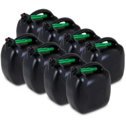 MSA International 8x Benzinkanister 20 L Kunststoff Schwarz UN-geprüft 2RO2030.105