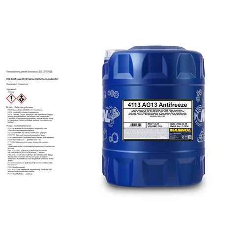 MANNOL 20 L Antifreeze AG13 Hightec Kühlerfrostschutzmittel MN4113-20 3 MANNOL 20 L Antifreeze AG13 Hightec Kühlerfrostschutzmittel MN4113-20