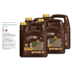 PEMCO 4x 5 L Antifreeze 911 (-40) Kühlerfrostschutzkonzentrat PM0911C-5