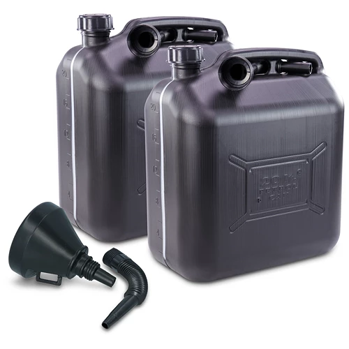 Enva 2x Benzinkanister 20L Kunststoff Schwarz + Trichter 40670322 3 Enva 2x Benzinkanister 20L Kunststoff Schwarz + Trichter 40670322