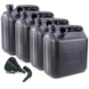 Enva 4x Benzinkanister 20L Kunststoff Schwarz + Trichter 40670322