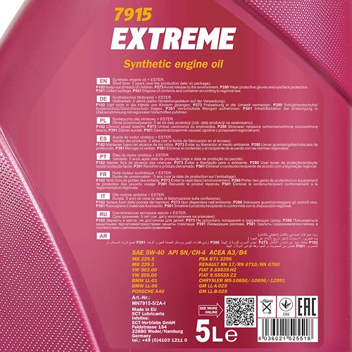 MANNOL 5 L Extreme 5W-40 + Ölwechsel-Kanister 10 L 40788467 6 MANNOL 5 L Extreme 5W-40 + Ölwechsel-Kanister 10 L 40788467 – Bild 4