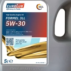 EUROLUB 2x 5 L FORMEL Motoröl 3LL 5W-30 218005 -Autoteile Geschäft 4163312