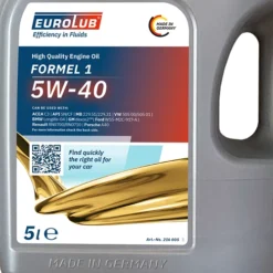 EUROLUB 3x 5 L FORMEL 1 Motoröl 5W-40 216005 -Autoteile Geschäft 4163331