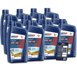 EUROLUB 12x 1 L MEGATEC 0W-40 + Ölwechsel-Anhänger 241001