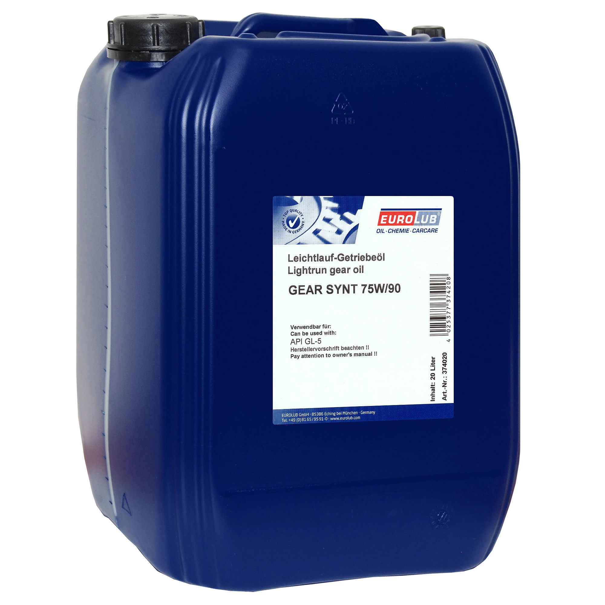 EUROLUB 20 L GEAR SYNT SAE 75W/90 374020 3 EUROLUB 20 L GEAR SYNT SAE 75W/90 374020