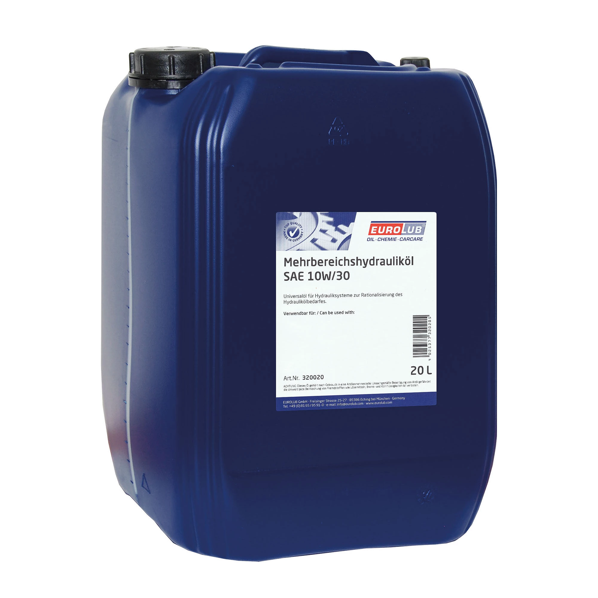 EUROLUB 20 L MEHRBEREICHSHYDRAULIKÖL SAE 10W/30 320020 3 EUROLUB 20 L MEHRBEREICHSHYDRAULIKÖL SAE 10W/30 320020