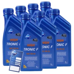 ARAL 7x 1 L HighTronic F 5W-30 + Ölwechsel-Anhänger 1552A0