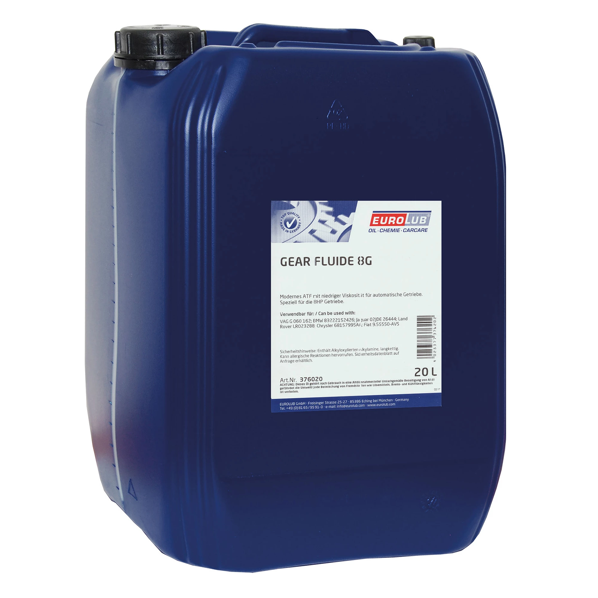 EUROLUB 20 L GEAR FLUIDE 8G 376020 3 EUROLUB 20 L GEAR FLUIDE 8G 376020
