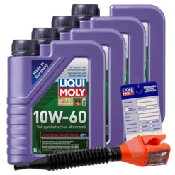 LIQUI MOLY 4x 1 L Synthoil Race Tech GT1 10W-60+Ölw.-Anhänger 1390