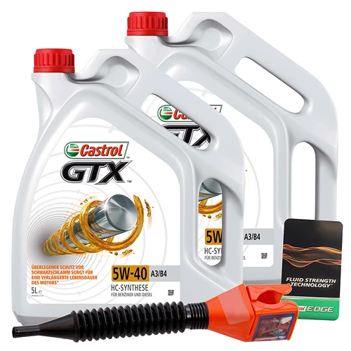 CASTROL 10 L GTX 5W-40 A3/B4 + Ölwechsel-Anhänger + Einfülltrichter 15218F 3 CASTROL 10 L GTX 5W-40 A3/B4 + Ölwechsel-Anhänger + Einfülltrichter 15218F